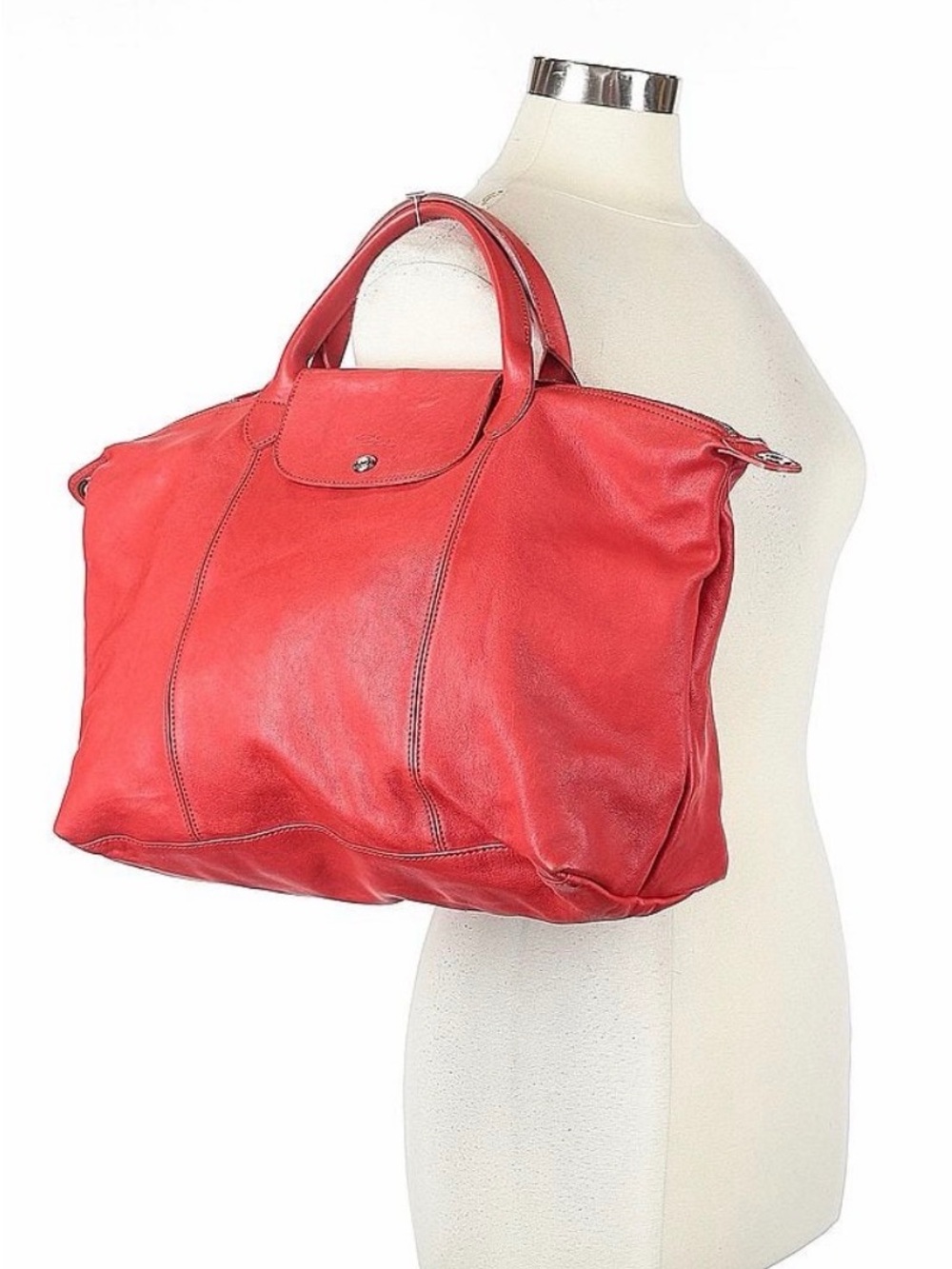 Longchamp Red Leather Tote Bag - Picture 3 of 3